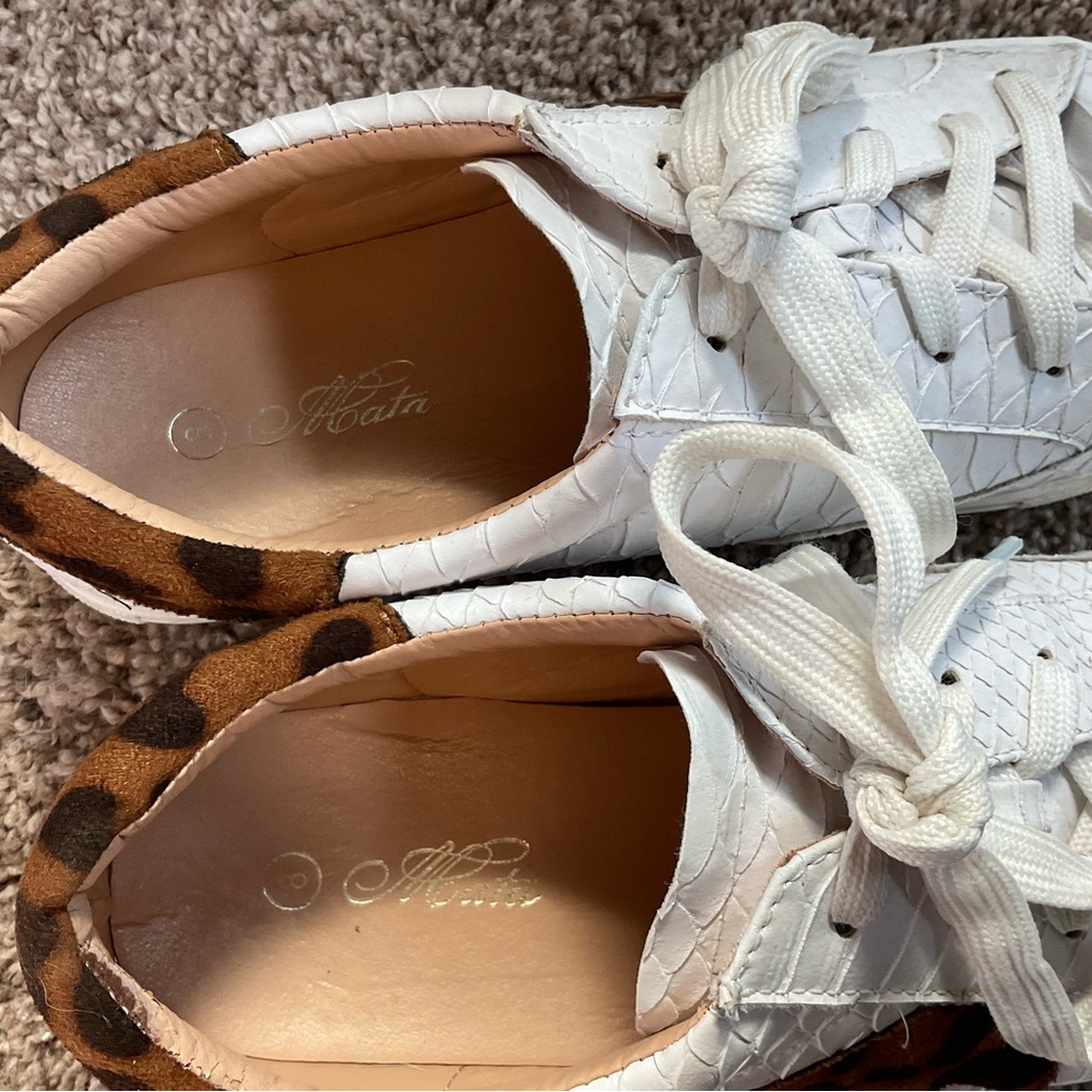 Mata Shoes White Sneakers with Leopard Detail - Picture 12 of 12